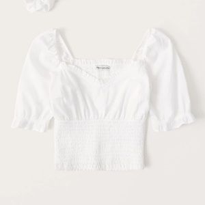 Abercrombie Short Sleeve Smocked Waist Top - Large